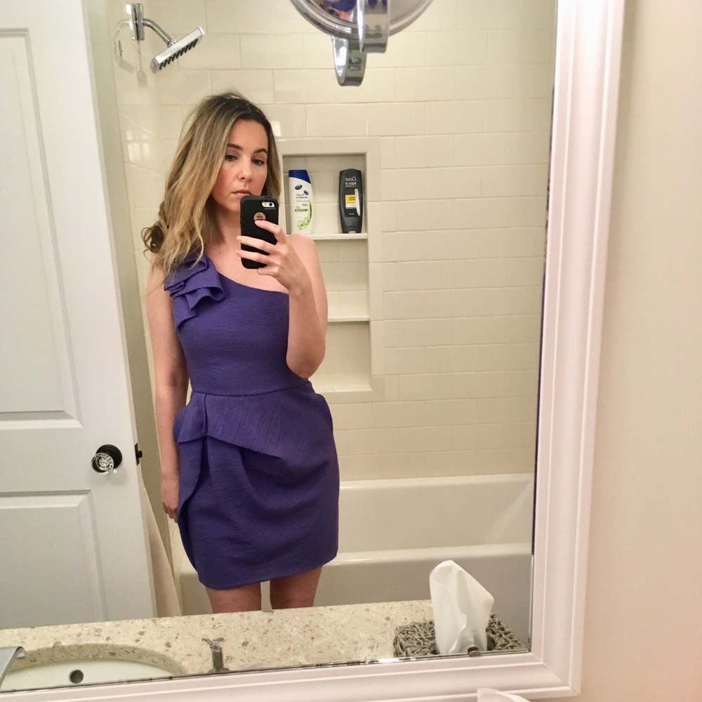 Bcbg one shoulder cocktail dress size 6